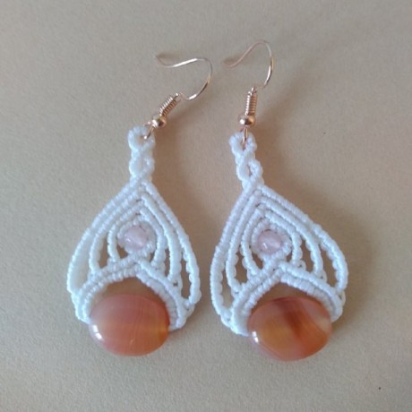 agate macrame earrings