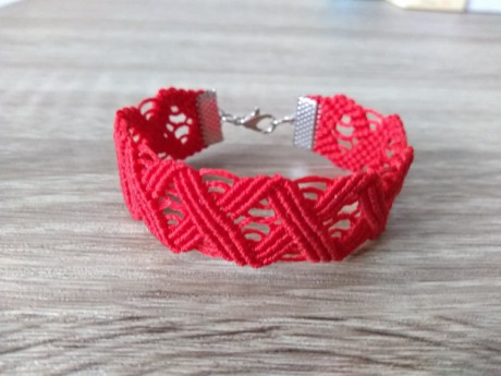 macrame bracelet X red